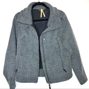 LOLE gray & white speckled Poly/fleece zip jacket